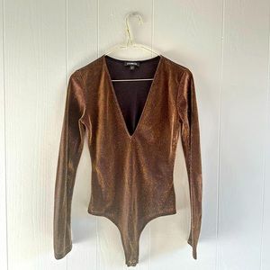 Express Gold Shimmer Bodysuit